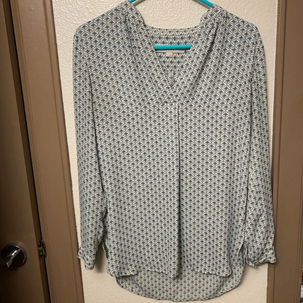 Loft Blouse, Blue Shirt for Work, Small Petite Anne Taylor Loft